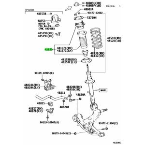 Górne mocowanie amortyzatora, zestaw Toyota Lexus GS250 2011- przód