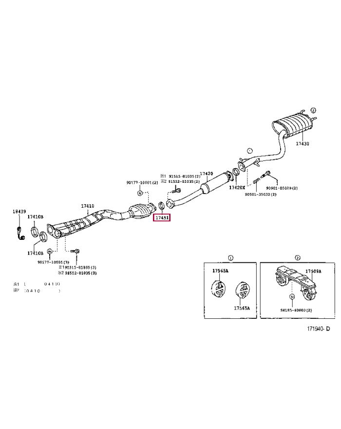 Uszczelka układu wydechowego OE Toyota Lexus IS200 1GFE 90917-06076
