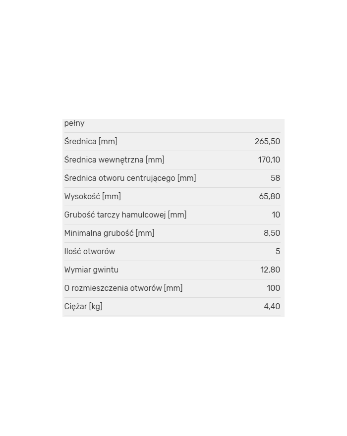 Tarcze hamulcowe Rotinger T5 Subaru Impreza Forester Legacy 266[mm] tył