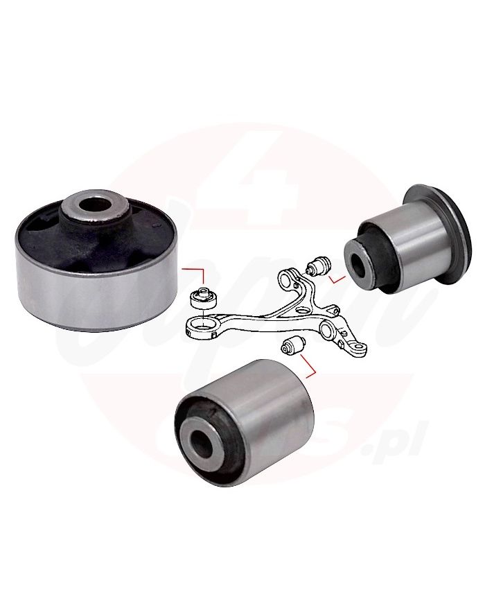 Zestaw tulei przedniego dolnego wahacza Honda Accord VII 03-08 sedan